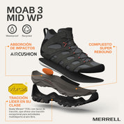Botas Hike Moab 3 Mid Wp Multicolor Para Hombre
